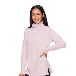 Gaiam Women's Sweater XS Cowlneck Pullover Pink
